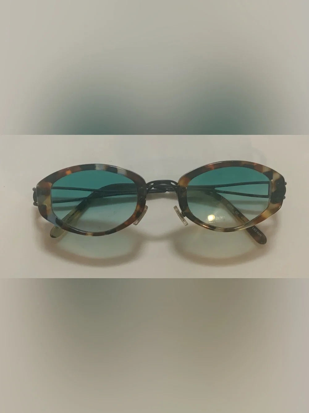 Karl Lagerfeld Tortoiseshell Frame Teal Gradient Lens Sunglasses